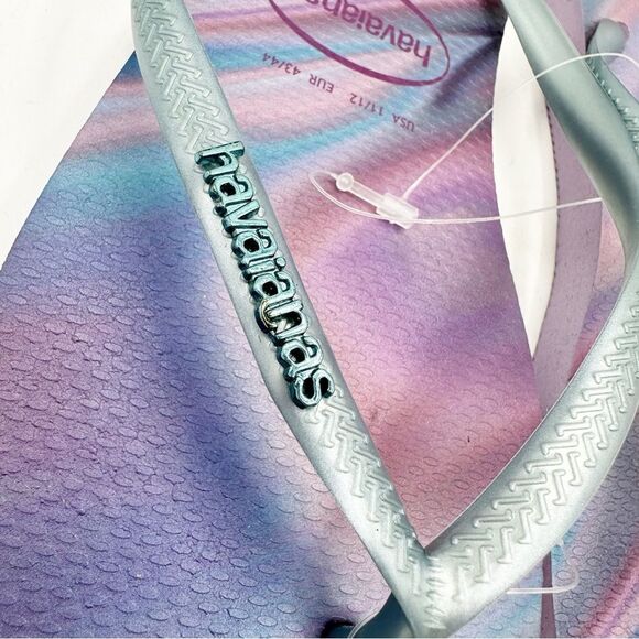Haviannas Quiet Lilac Metallic Strap Slim Flip Flops US 11/12 - Picture 5 of 10